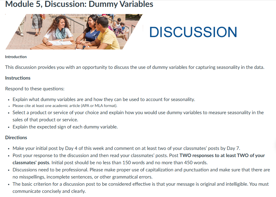 ECO 6214 : Module 5, Discussion: Dummy Variables