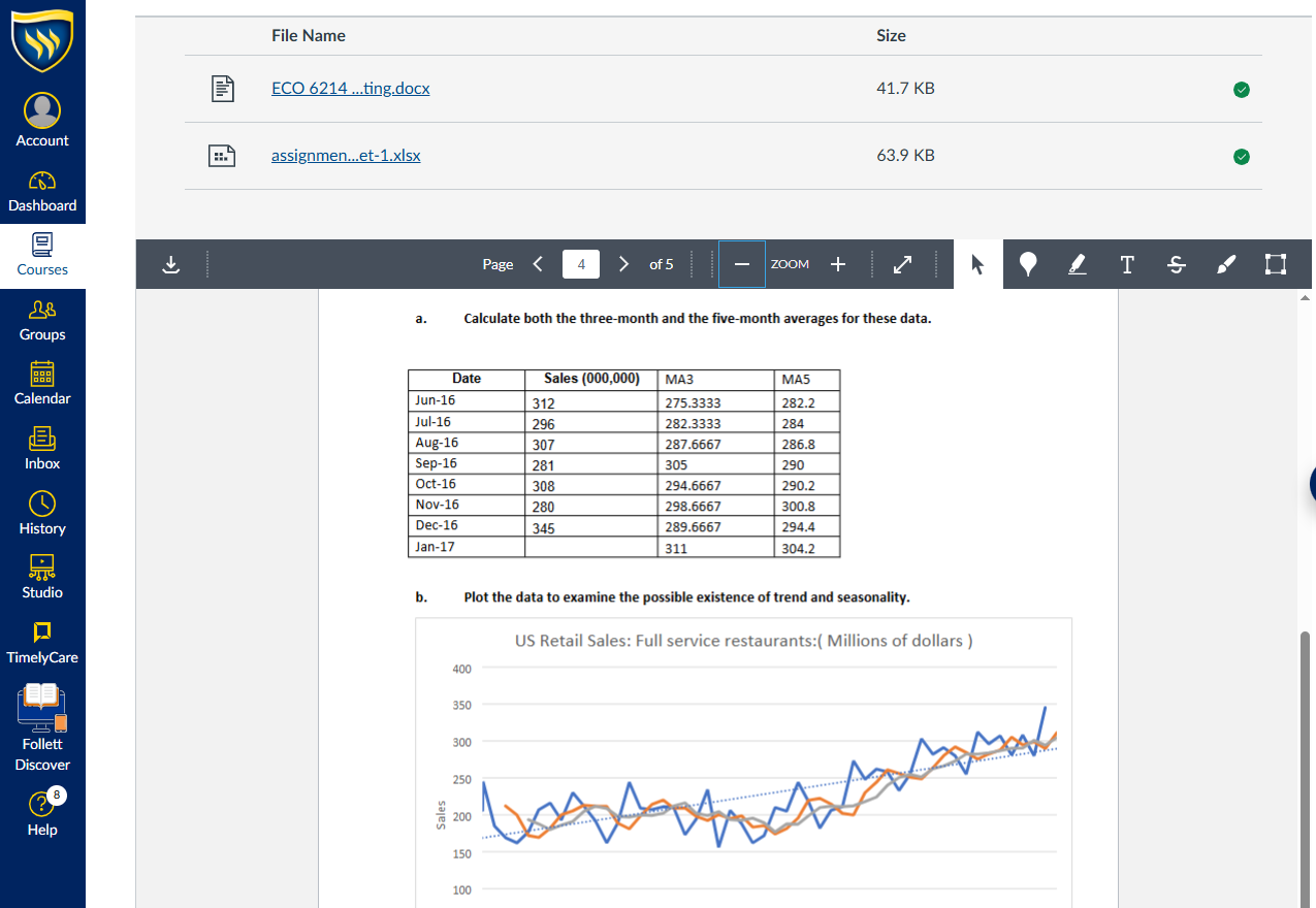 Answert To : ECO 6214 : Module 3, Assignment 3: Forecasting