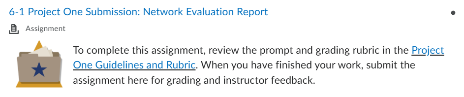CYB 310 : 6-1 Project One Submission: Network Evaluation Report