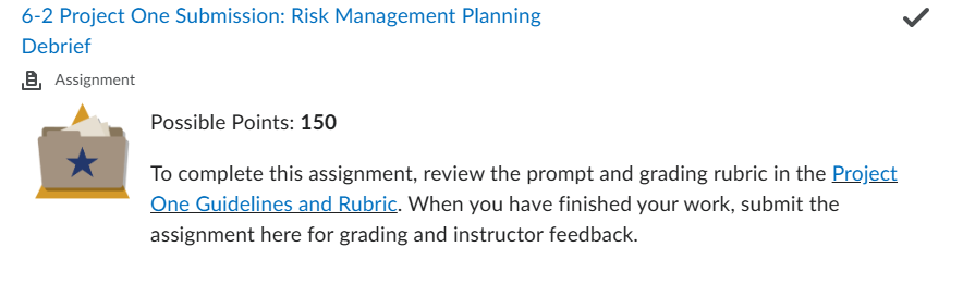 CYB 410 : 6-2 Project One Submission: Risk Management Planning Debrief